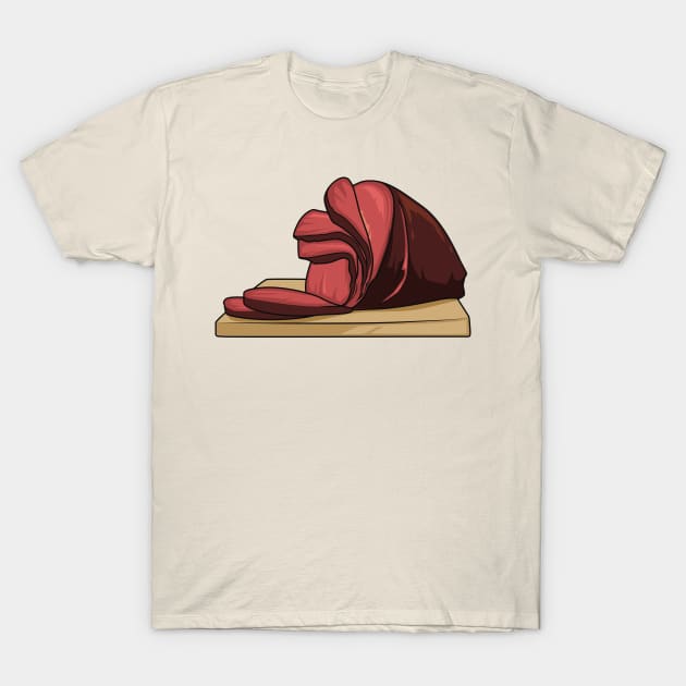 Ham cartoon illustration T-Shirt by Miss Cartoon